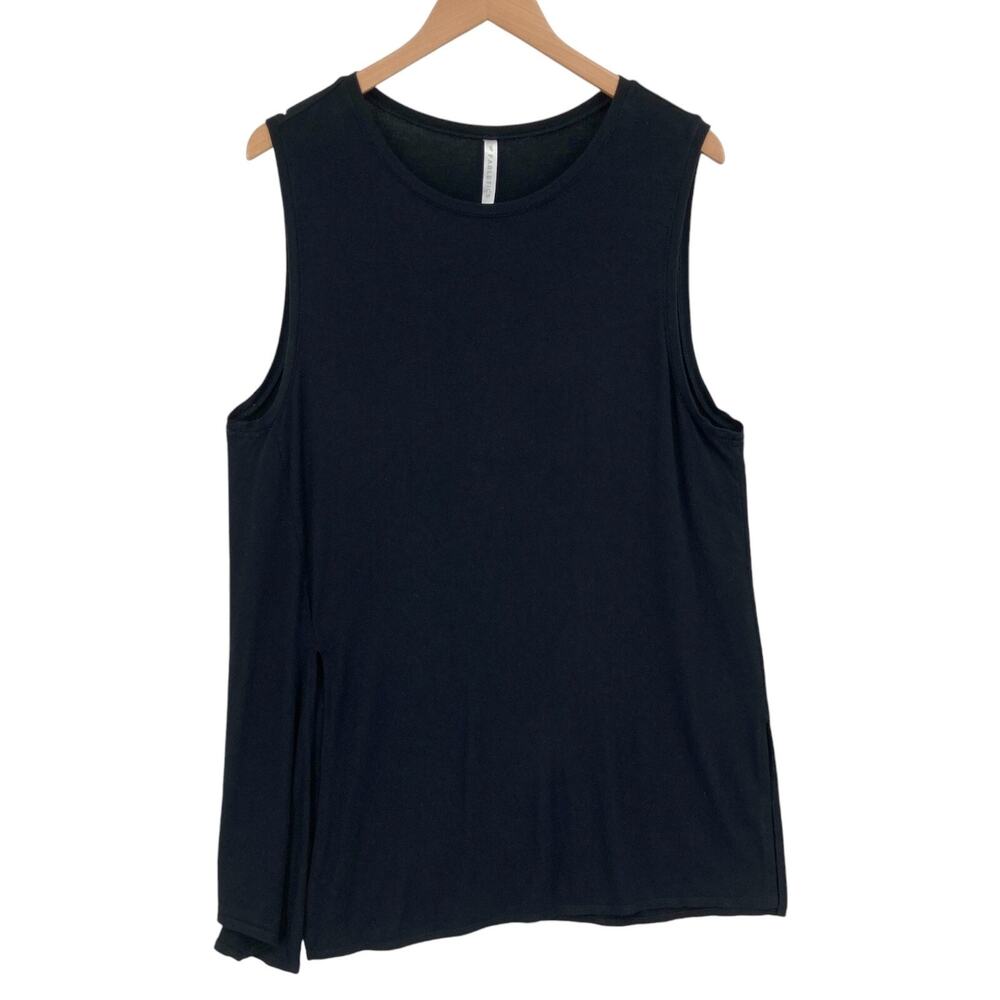 Fabletics Tank Top Womens XL Black Slit Sides Sleeveless Lightweight Pullover